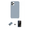 MARSİLYAN™- iPhone 11 Pro Max Kılıf Zirve Modern Özel Seri - Siyah 3D Antistatik Hayalet Cam Ekran Koruyucu + Metal Kamera Lens Koruma Cam - AKYL