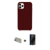 MARSİLYAN™- iPhone 11 Pro Max Kılıf Zirve Modern Özel Seri - Siyah 3D Antistatik Hayalet Cam Ekran Koruyucu + Rainbow Kamera Lens Koruma Cam - GD