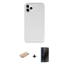 MARSİLYAN™- iPhone 11 Pro Max Kılıf Zirve Modern Özel Seri - Siyah 3D Antistatik Hayalet Cam Ekran Koruyucu + Renkli Kamera Lens Koruma Cam - TU