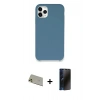 MARSİLYAN™- iPhone 11 Pro Max Kılıf Zirve Modern Özel Seri - Siyah 3D Antistatik Hayalet Cam Ekran Koruyucu + Rainbow Kamera Lens Koruma Cam - GD