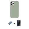 MARSİLYAN™- iPhone 11 Pro Max Kılıf Zirve Modern Özel Seri - Siyah 3D Antistatik Hayalet Cam Ekran Koruyucu + Metal Kamera Lens Koruma Cam - AKYL