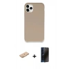 MARSİLYAN™- iPhone 11 Pro Max Kılıf Zirve Modern Özel Seri - Siyah 3D Antistatik Hayalet Cam Ekran Koruyucu + Renkli Kamera Lens Koruma Cam - TU