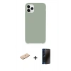 MARSİLYAN™- iPhone 11 Pro Max Kılıf Zirve Modern Özel Seri - Siyah 3D Antistatik Hayalet Cam Ekran Koruyucu + Renkli Kamera Lens Koruma Cam - MI