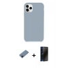 MARSİLYAN™- iPhone 11 Pro Max Kılıf Zirve Modern Özel Seri - Siyah 3D Antistatik Hayalet Cam Ekran Koruyucu + Shine Kamera Lens Koruma Cam - SH
