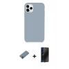 MARSİLYAN™- iPhone 11 Pro Max Kılıf Zirve Modern Özel Seri - Siyah 3D Antistatik Hayalet Cam Ekran Koruyucu + Shine Kamera Lens Koruma Cam - GI