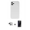 MARSİLYAN™- iPhone 11 Pro Max Kılıf Zirve Modern Özel Seri - Siyah 3D Antistatik Hayalet Cam Ekran Koruyucu + Pers Alüminyum Kamera Lens - SH