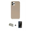 MARSİLYAN™- iPhone 11 Pro Max Kılıf Zirve Modern Özel Seri - Siyah 3D Antistatik Hayalet Cam Ekran Koruyucu + Rainbow Kamera Lens Koruma Cam - GD