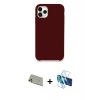MARSİLYAN™- iPhone 11 Pro Max Kılıf Zirve Modern Özel Seri - Siyah 3D Antistatik Seramik Nano Ekran Koruyucu + Rainbow Kamera Lens Koruma Cam - GD