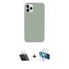 MARSİLYAN™- iPhone 11 Pro Max Kılıf Zirve Modern Özel Seri - Siyah 3D Antistatik Seramik Nano Ekran Koruyucu + Şeffaf Kamera Lens Koruma Cam