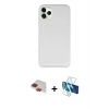 MARSİLYAN™- iPhone 11 Pro Max Kılıf Zirve Modern Özel Seri - Siyah 3D Antistatik Seramik Nano Ekran Koruyucu + Pers Alüminyum Kamera Lens - KI