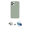 MARSİLYAN™- iPhone 11 Pro Max Kılıf Zirve Modern Özel Seri - Siyah 3D Antistatik Seramik Nano Ekran Koruyucu + Pers Alüminyum Kamera Lens - YL