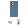 MARSİLYAN™- iPhone 11 Pro Max Kılıf Zirve Modern Özel Seri - Siyah 6D Mat Seramik Hayalet Nano Ekran Koruyucu + Yeşil Pers Alüminyum Kamera Lens