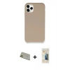 MARSİLYAN™- iPhone 11 Pro Max Kılıf Zirve Modern Özel Seri - Siyah 6D Mat Seramik Hayalet Nano Ekran Koruyucu + Gold Rainbow Kamera Lens Koruma Cam