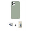 MARSİLYAN™- iPhone 11 Pro Max Kılıf Zirve Modern Özel Seri - Siyah 6D Mat Seramik Hayalet Nano Ekran Koruyucu + Pers Alüminyum Kamera Lens - LT
