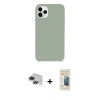 MARSİLYAN™- iPhone 11 Pro Max Kılıf Zirve Modern Özel Seri - Siyah 6D Mat Seramik Hayalet Nano Ekran Koruyucu + Pers Alüminyum Kamera Lens - SH