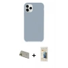MARSİLYAN™- iPhone 11 Pro Max Kılıf Zirve Modern Özel Seri - Siyah 6D Mat Seramik Hayalet Nano Ekran Koruyucu + Gold Rainbow Kamera Lens Koruma Cam