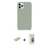 MARSİLYAN™- iPhone 11 Pro Max Kılıf Zirve Modern Özel Seri - Siyah 6D Mat Seramik Hayalet Nano Ekran Koruyucu + Renkli Kamera Lens Koruma Cam - MI