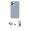 MARSİLYAN™- iPhone 11 Pro Max Kılıf Zirve Modern Özel Seri - Siyah 6D Mat Seramik Hayalet Nano Ekran Koruyucu + Pers Alüminyum Kamera Lens - KI