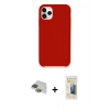 MARSİLYAN™- iPhone 11 Pro Max Kılıf Zirve Modern Özel Seri - Siyah 6D Mat Seramik Hayalet Nano Ekran Koruyucu + Yeşil Pers Alüminyum Kamera Lens