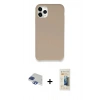 MARSİLYAN™- iPhone 11 Pro Max Kılıf Zirve Modern Özel Seri - Siyah 6D Mat Seramik Hayalet Nano Ekran Koruyucu + Pers Alüminyum Kamera Lens - LT