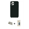MARSİLYAN™- iPhone 11 Pro Max Kılıf Zirve Modern Özel Seri - Siyah 6D Mat Seramik Hayalet Nano Ekran Koruyucu + Gold Rainbow Kamera Lens Koruma Cam