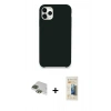 MARSİLYAN™- iPhone 11 Pro Max Kılıf Zirve Modern Özel Seri - Siyah 6D Mat Seramik Hayalet Nano Ekran Koruyucu + Yeşil Pers Alüminyum Kamera Lens