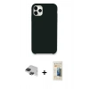 MARSİLYAN™- iPhone 11 Pro Max Kılıf Zirve Modern Özel Seri - Siyah 6D Mat Seramik Hayalet Nano Ekran Koruyucu + Pers Alüminyum Kamera Lens - SH