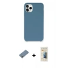 MARSİLYAN™- iPhone 11 Pro Max Kılıf Zirve Modern Özel Seri - Siyah 6D Mat Seramik Hayalet Nano Ekran Koruyucu + Gümüş Metal Kamera Lens Koruma Cam