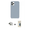 MARSİLYAN™- iPhone 11 Pro Max Kılıf Zirve Modern Özel Seri - Siyah 6D Mat Seramik Hayalet Nano Ekran Koruyucu + Yeşil Pers Alüminyum Kamera Lens