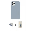 MARSİLYAN™- iPhone 11 Pro Max Kılıf Zirve Modern Özel Seri - Siyah 6D Mat Seramik Hayalet Nano Ekran Koruyucu + Pers Alüminyum Kamera Lens - LT
