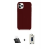 MARSİLYAN™- iPhone 11 Pro Max Kılıf Zirve Modern Özel Seri - Siyah Bilvis Hayalet Cam Ekran Koruyucu + Kamera Lens Koruma Cam - SF