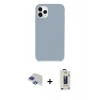 MARSİLYAN™- iPhone 11 Pro Max Kılıf Zirve Modern Özel Seri - Siyah Bilvis Hayalet Cam Ekran Koruyucu + Pers Alüminyum Kamera Lens - LT