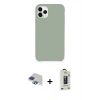 MARSİLYAN™- iPhone 11 Pro Max Kılıf Zirve Modern Özel Seri - Siyah Bilvis Hayalet Cam Ekran Koruyucu + Pers Alüminyum Kamera Lens - LT