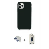 MARSİLYAN™- iPhone 11 Pro Max Kılıf Zirve Modern Özel Seri - Siyah Bilvis Hayalet Cam Ekran Koruyucu + Pers Alüminyum Kamera Lens - LT
