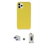 MARSİLYAN™- iPhone 11 Pro Max Kılıf Zirve Modern Özel Seri - Siyah Bilvis Hayalet Cam Ekran Koruyucu + Pers Alüminyum Kamera Lens - LT