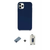 MARSİLYAN™- iPhone 11 Pro Max Kılıf Zirve Modern Özel Seri - Siyah Bilvis Hayalet Cam Ekran Koruyucu + Metal Kamera Lens Koruma Cam - MI