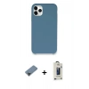 MARSİLYAN™- iPhone 11 Pro Max Kılıf Zirve Modern Özel Seri - Siyah Bilvis Hayalet Cam Ekran Koruyucu + Metal Kamera Lens Koruma Cam - SH
