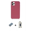 MARSİLYAN™- iPhone 11 Pro Max Kılıf Zirve Modern Özel Seri - Siyah Bilvis Hayalet Cam Ekran Koruyucu + Mor Metal Kamera Lens Koruma Cam