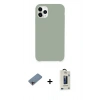 MARSİLYAN™- iPhone 11 Pro Max Kılıf Zirve Modern Özel Seri - Siyah Bilvis Hayalet Cam Ekran Koruyucu + Shine Kamera Lens Koruma Cam - PE