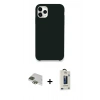MARSİLYAN™- iPhone 11 Pro Max Kılıf Zirve Modern Özel Seri - Siyah Bilvis Hayalet Cam Ekran Koruyucu + Pers Alüminyum Kamera Lens - YL