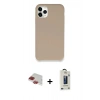 MARSİLYAN™- iPhone 11 Pro Max Kılıf Zirve Modern Özel Seri - Siyah Bilvis Hayalet Cam Ekran Koruyucu + Pers Alüminyum Kamera Lens - KI