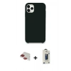 MARSİLYAN™- iPhone 11 Pro Max Kılıf Zirve Modern Özel Seri - Siyah Bilvis Hayalet Cam Ekran Koruyucu + Pers Alüminyum Kamera Lens - KI
