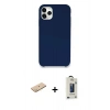 MARSİLYAN™- iPhone 11 Pro Max Kılıf Zirve Modern Özel Seri - Siyah Bilvis Hayalet Cam Ekran Koruyucu + Renkli Kamera Lens Koruma Cam - SI