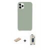MARSİLYAN™- iPhone 11 Pro Max Kılıf Zirve Modern Özel Seri - Siyah Bilvis Hayalet Cam Ekran Koruyucu + Renkli Kamera Lens Koruma Cam - SI