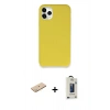 MARSİLYAN™- iPhone 11 Pro Max Kılıf Zirve Modern Özel Seri - Siyah Bilvis Hayalet Cam Ekran Koruyucu + Renkli Kamera Lens Koruma Cam - SI