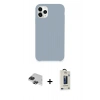 MARSİLYAN™- iPhone 11 Pro Max Kılıf Zirve Modern Özel Seri - Siyah Bilvis Hayalet Cam Ekran Koruyucu + Pers Alüminyum Kamera Lens - SH