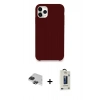 MARSİLYAN™- iPhone 11 Pro Max Kılıf Zirve Modern Özel Seri - Siyah Bilvis Hayalet Cam Ekran Koruyucu + Pers Alüminyum Kamera Lens - SH