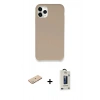 MARSİLYAN™- iPhone 11 Pro Max Kılıf Zirve Modern Özel Seri - Siyah Bilvis Hayalet Cam Ekran Koruyucu + Renkli Kamera Lens Koruma Cam - YL