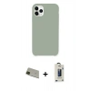 MARSİLYAN™- iPhone 11 Pro Max Kılıf Zirve Modern Özel Seri - Siyah Bilvis Hayalet Cam Ekran Koruyucu + Rainbow Kamera Lens Koruma Cam - YL