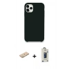 MARSİLYAN™- iPhone 11 Pro Max Kılıf Zirve Modern Özel Seri - Siyah Bilvis Hayalet Cam Ekran Koruyucu + Renkli Kamera Lens Koruma Cam - YL